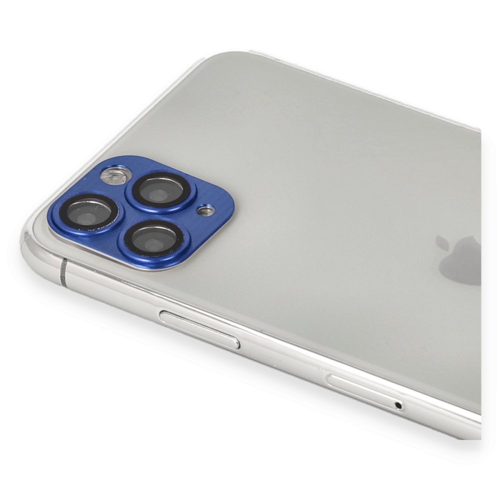  iPhone 11 Pro Max Pers Alüminyum Kamera Lens - Lacivert
