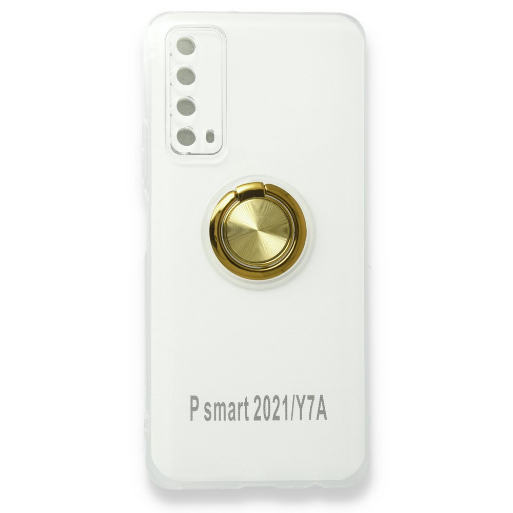 Huawei P Smart 2021 Kılıf Gros Yüzüklü Silikon - Gold  Huawei P Smart 2021 Kılıf Gros Yüzüklü Silikon - Gold