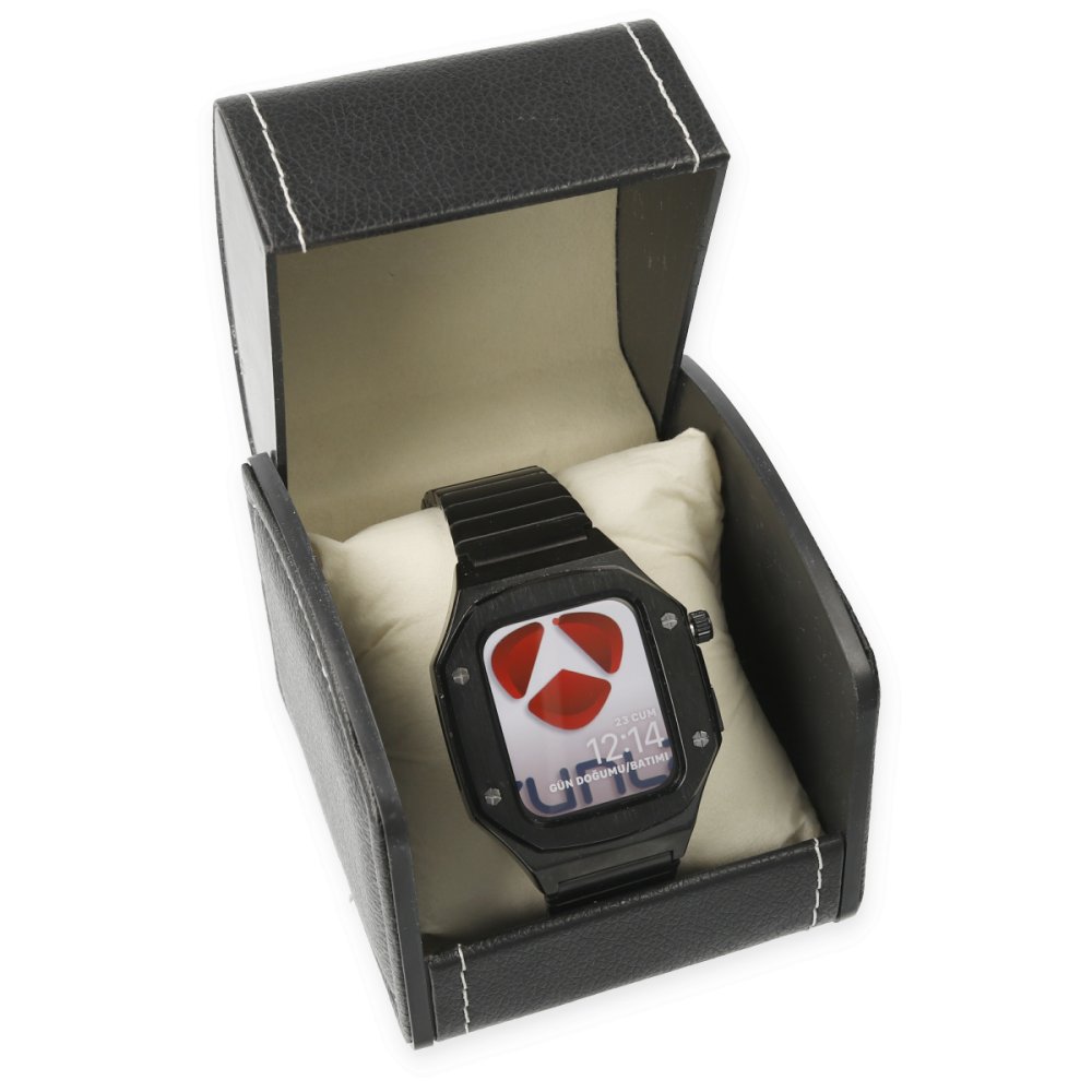  Apple Watch 44mm KR409 Metal Kordon - Siyah