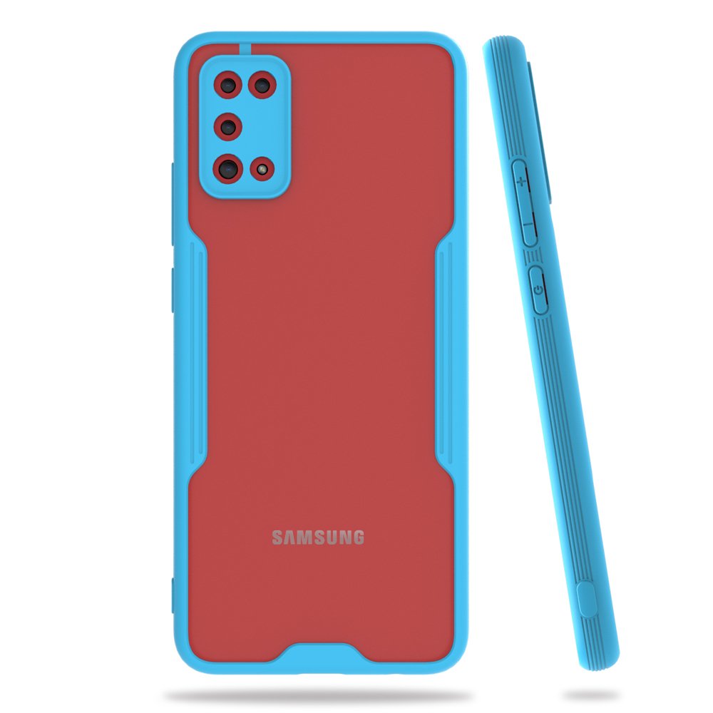  Samsung Galaxy A02S Kılıf Platin Silikon - Mavi