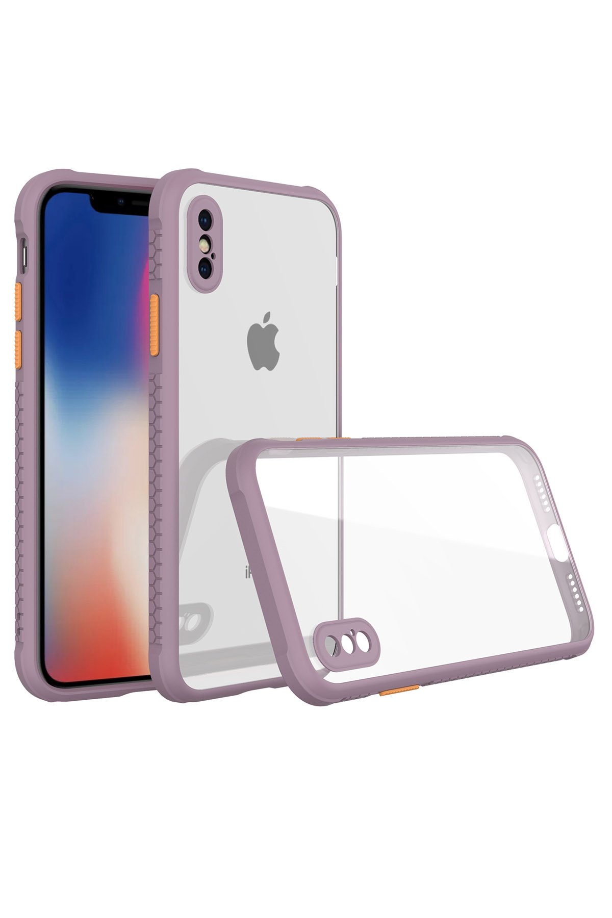  iPhone XS Max Kılıf Miami Şeffaf Silikon - Açık Mor