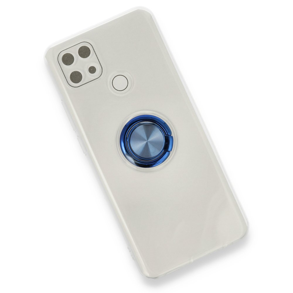  Oppo A15S Kılıf Gros Yüzüklü Silikon - Mavi
