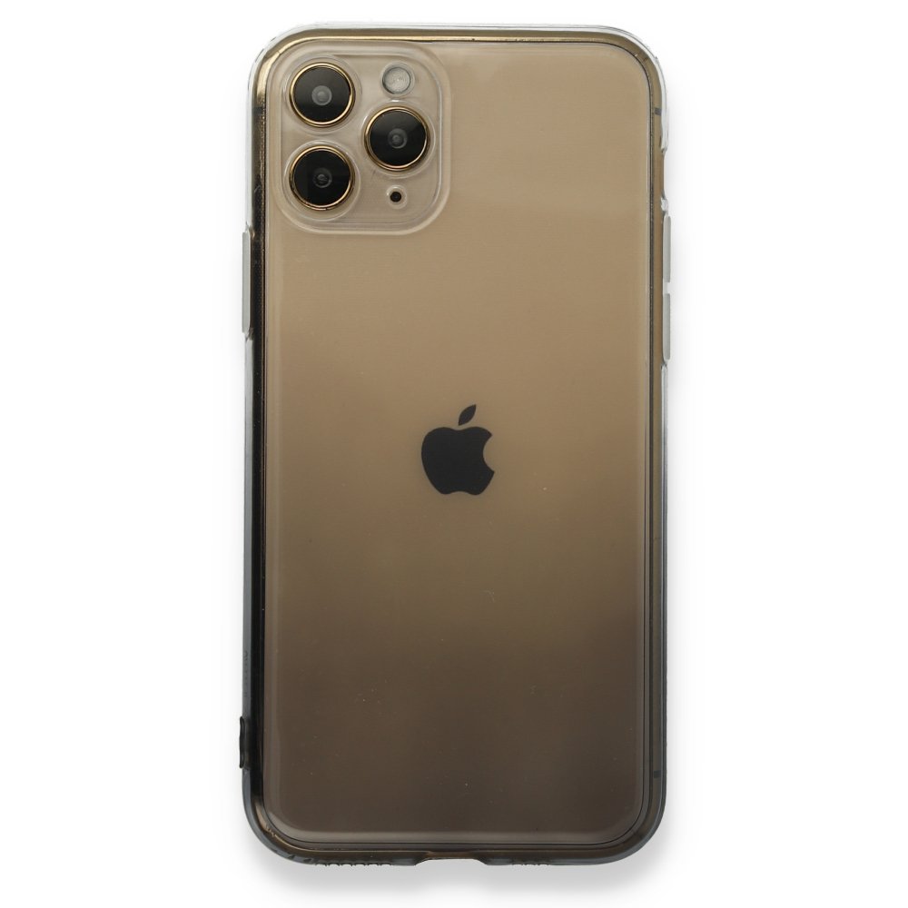 iPhone 11 Pro Kılıf Lüx Çift Renkli Silikon - Siyah