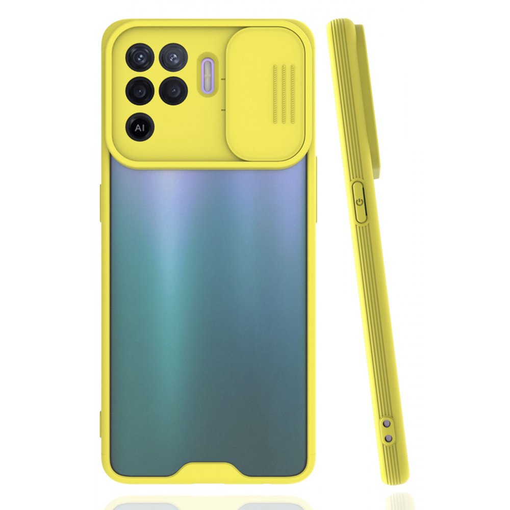  Oppo Reno 5 Lite Kılıf Platin Kamera Koruma Silikon - Sarı
