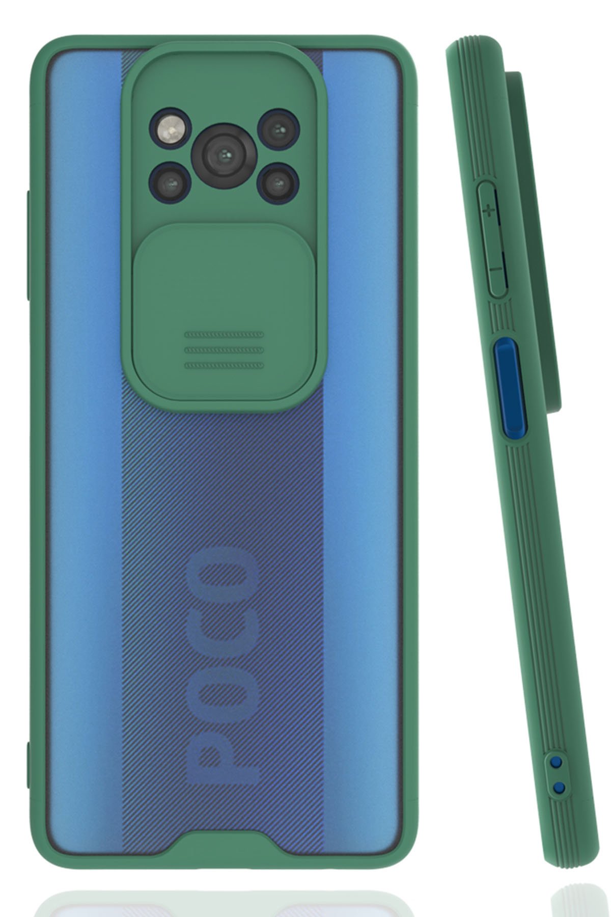  Xiaomi Pocophone X3 Kılıf Platin Kamera Koruma Silikon - Yeşil