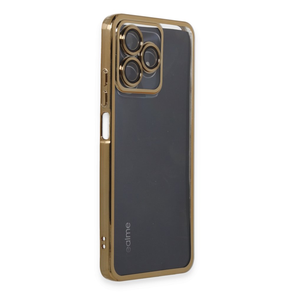  Realme C53 Kılıf Razer Lensli Silikon - Gold