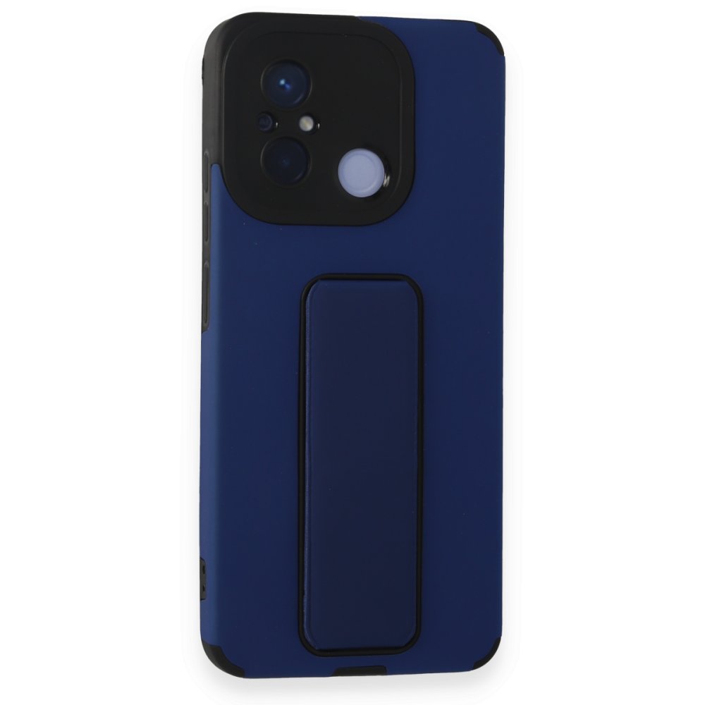 Redmi 12C Kılıf Mega Standlı Silikon - Mavi