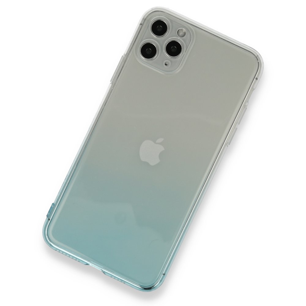  iPhone 11 Pro Max Kılıf Lüx Çift Renkli Silikon - Turkuaz