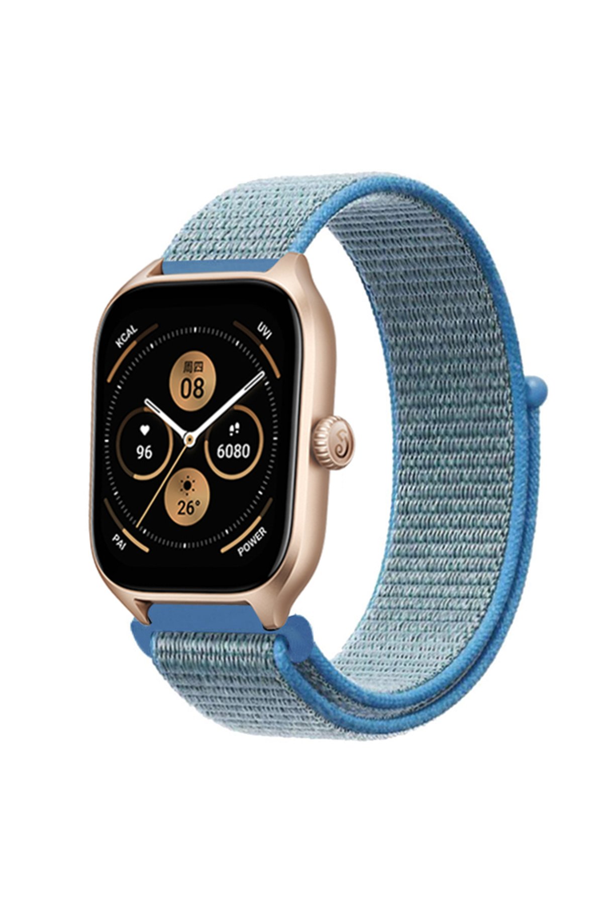  GT4 46mm 22mm Hasırlı Cırtcırtlı Kordon - Mavi-Turkuaz