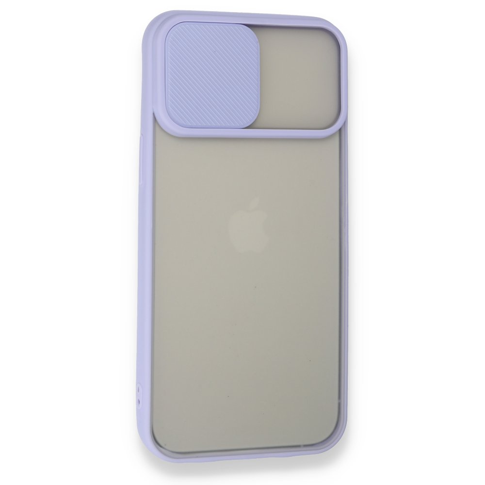  iPhone 13 Pro Max Kılıf Palm Buzlu Kamera Sürgülü Silikon - Lila