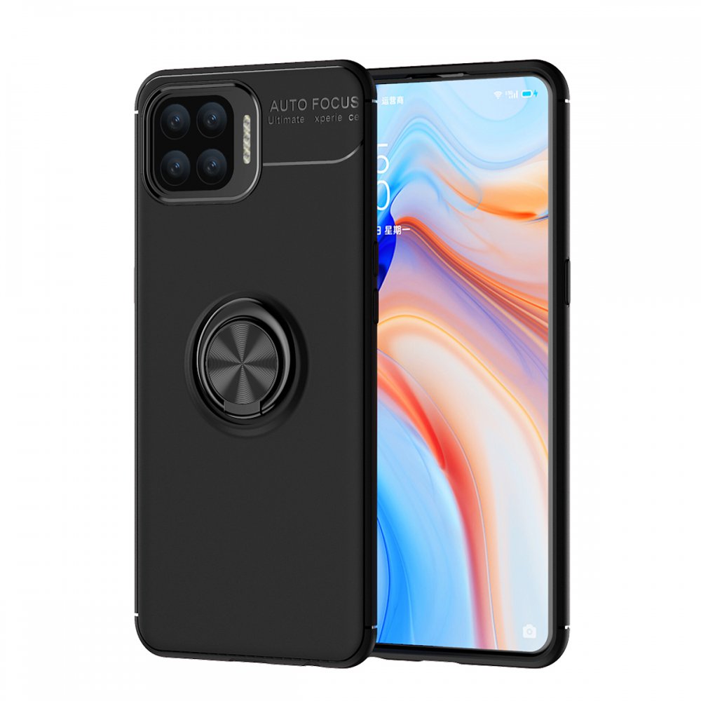 Oppo Reno 4 Lite Kılıf Range Yüzüklü Silikon - Siyah Oppo Reno 4 Lite Kılıf Range Yüzüklü Silikon - Siyah