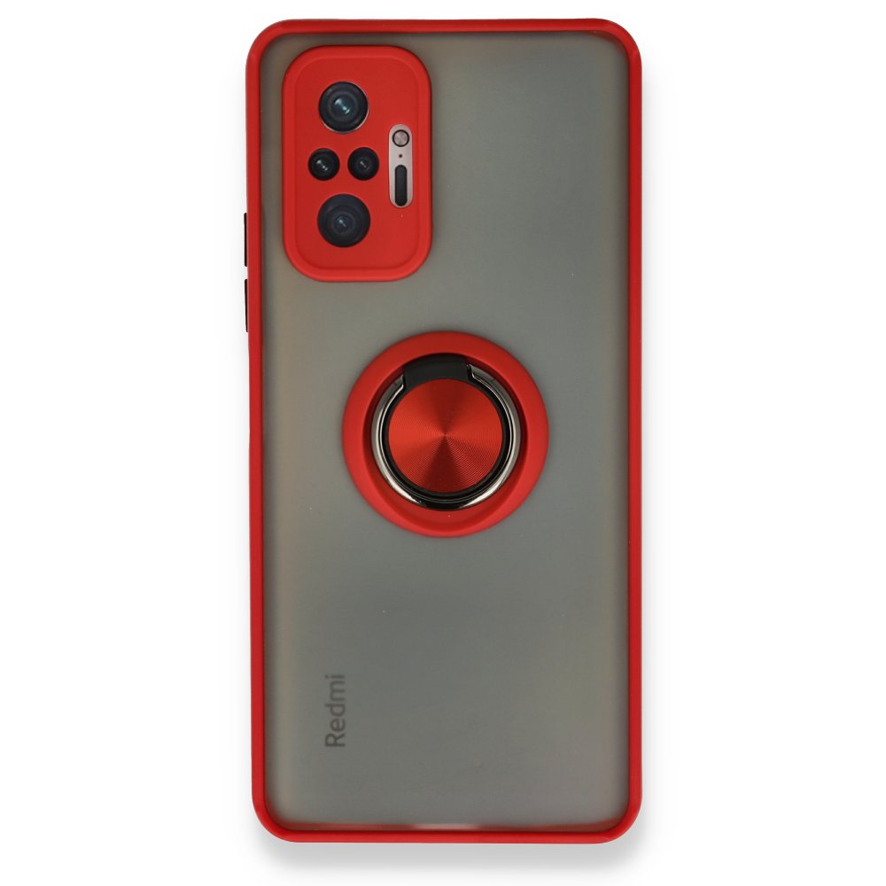 Redmi Note 10 Pro Kılıf Montreal Yüzüklü Silikon Kapak - Kırmızı