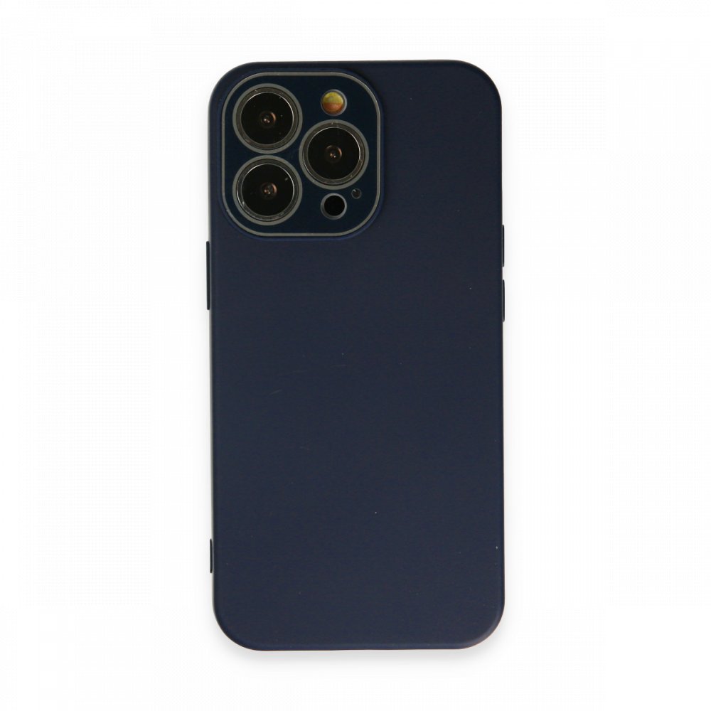 iPhone 13 Pro Max Kılıf Lansman Glass Kapak - Lacivert  iPhone 13 Pro Max Kılıf Lansman Glass Kapak - Lacivert