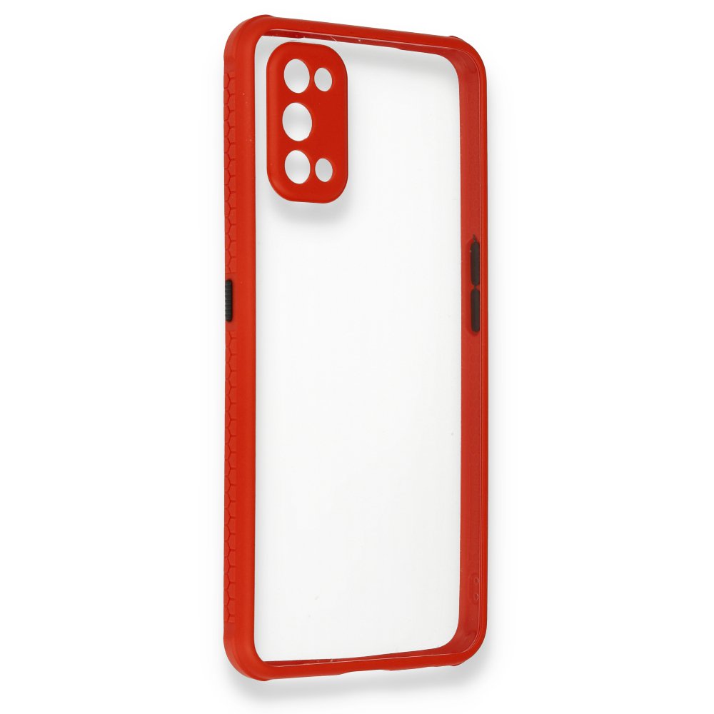Realme 7 Pro Kılıf Miami Şeffaf Silikon - Kırmızı  Realme 7 Pro Kılıf Miami Şeffaf Silikon - Kırmızı