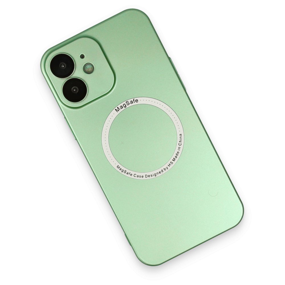 iPhone 12 Kılıf Jack Magneticsafe Lens Silikon - Yeşil iPhone 12 Kılıf Jack Magneticsafe Lens Silikon - Yeşil