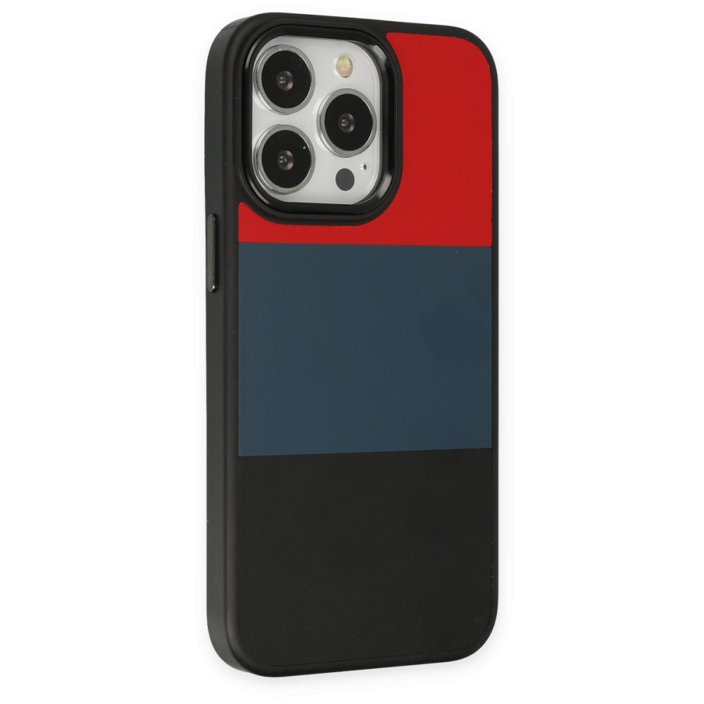 iPhone 14 Pro Max Kılıf King Kapak - Kırmızı-Siyah  iPhone 14 Pro Max Kılıf King Kapak - Kırmızı-Siyah