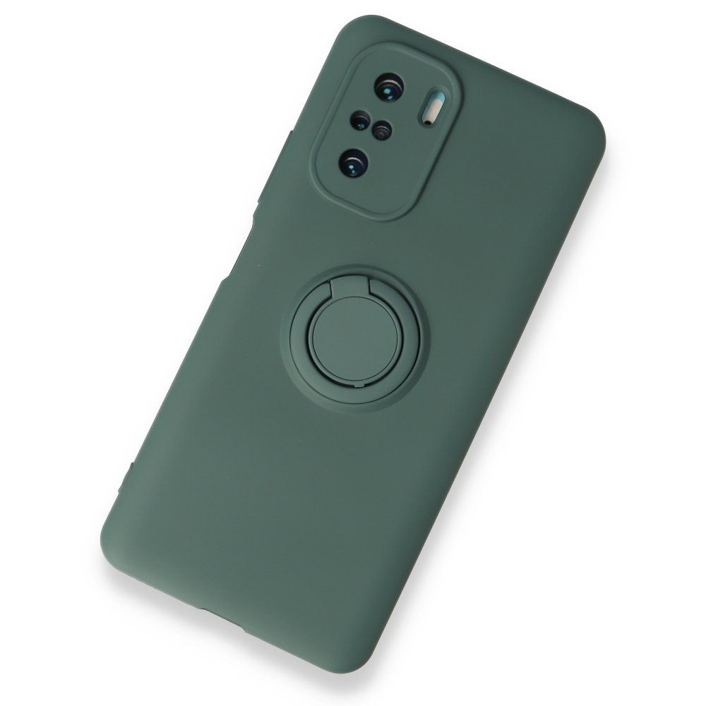  Xiaomi Mi 11i Kılıf Viktor Yüzüklü Silikon - Yeşil
