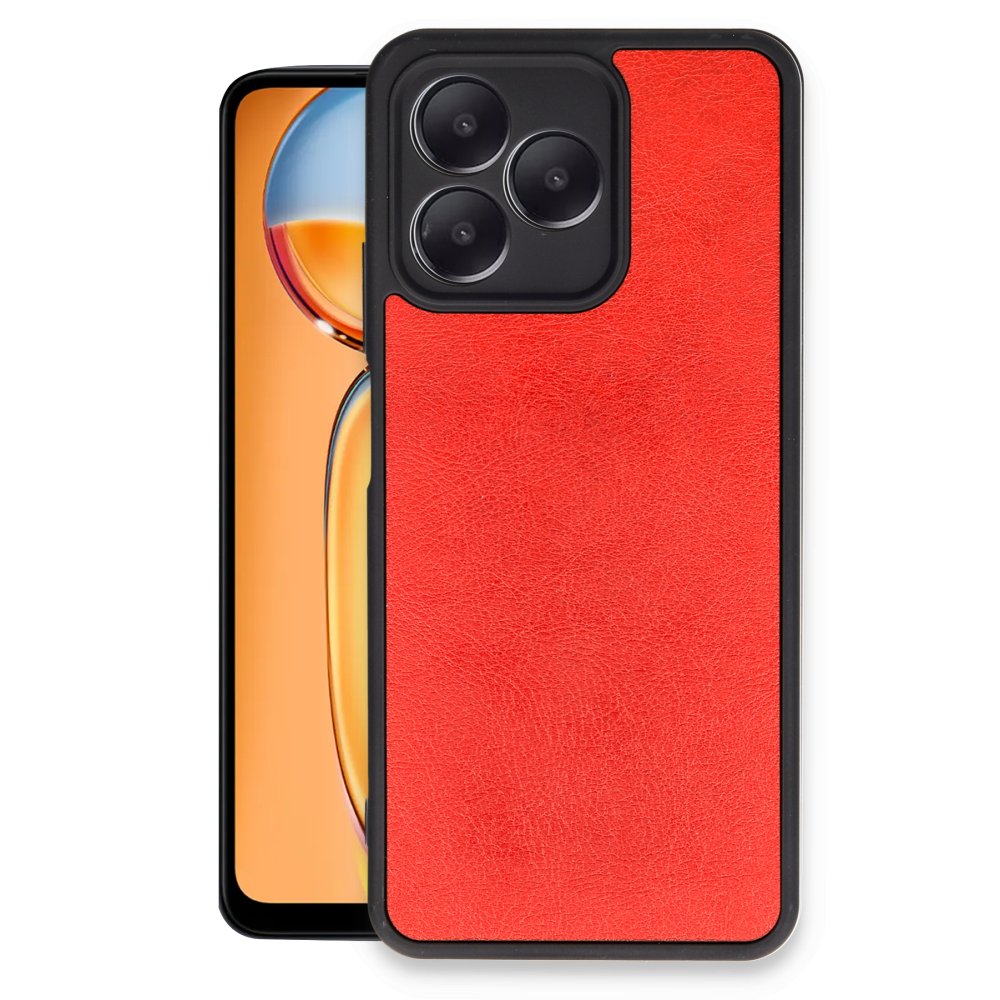Realme Note 50 4G Kılıf Aras Deri Kapak - Kırmızı Realme Note 50 4G Kılıf Aras Deri Kapak - Kırmızı