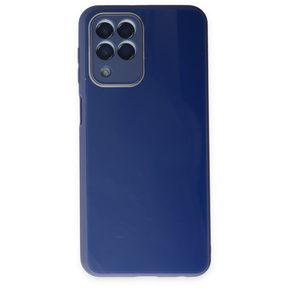  Samsung Galaxy M33 Kılıf Glass Kapak - Lacivert