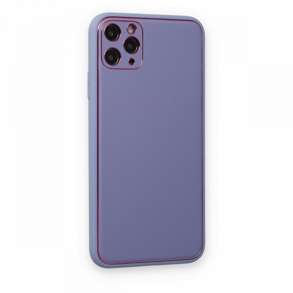 iPhone 11 Pro Max Kılıf Coco Deri Silikon Kapak - Açık Lila iPhone 11 Pro Max Kılıf Coco Deri Silikon Kapak - Açık Lila