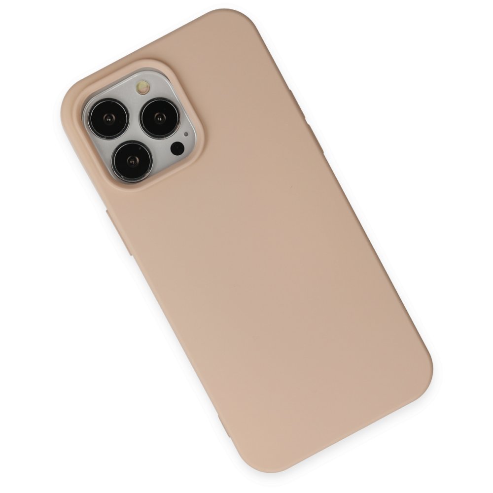  iPhone 15 Pro Kılıf Nano içi Kadife Silikon - Pudra