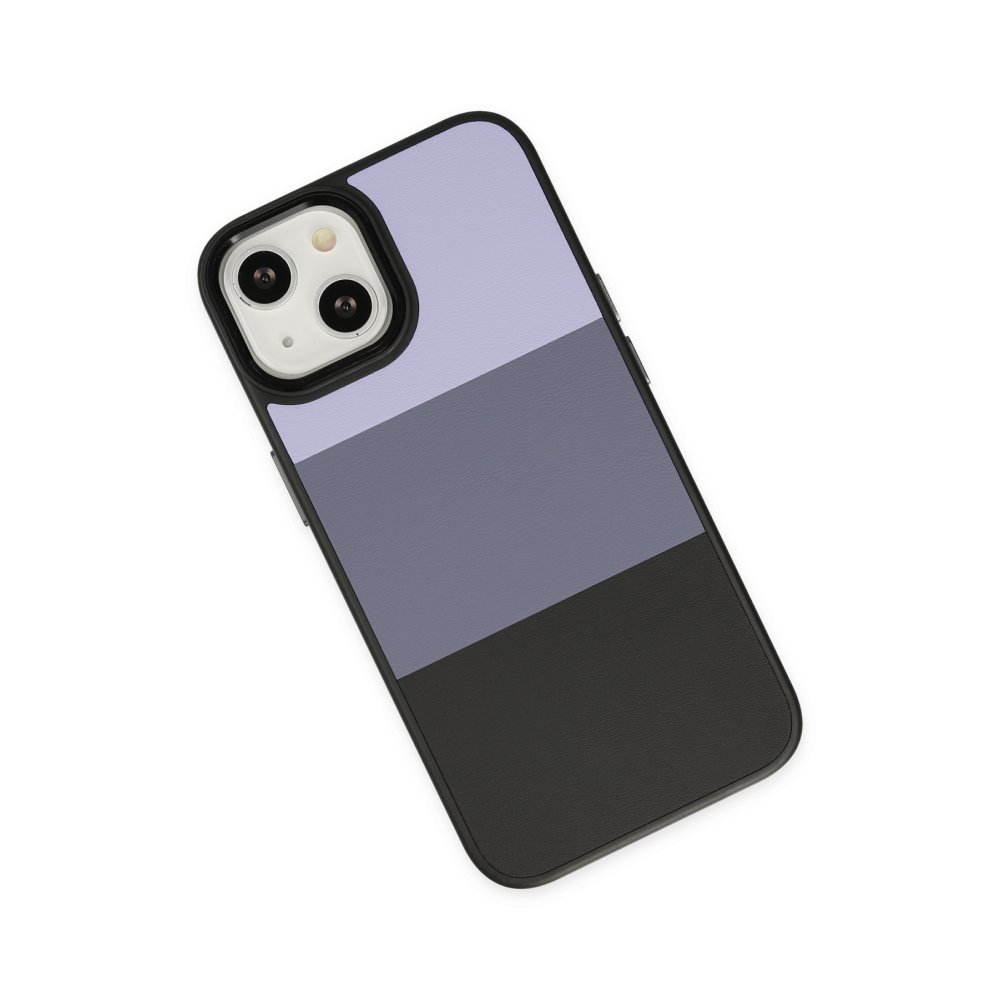 iPhone 14 Plus Kılıf King Kapak - Lila-Siyah  iPhone 14 Plus Kılıf King Kapak - Lila-Siyah