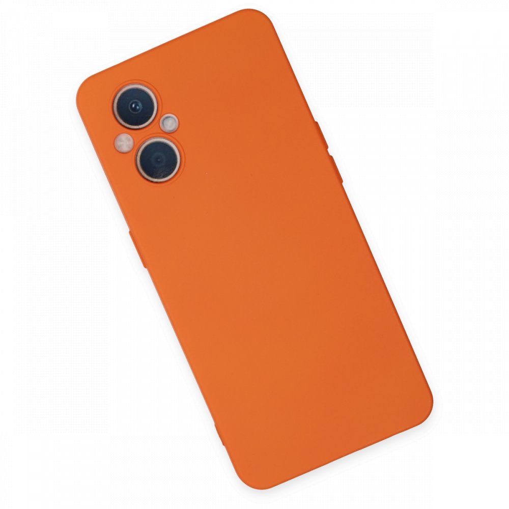 Oppo Reno 7 Lite Kılıf Nano içi Kadife Silikon - Turuncu Oppo Reno 7 Lite Kılıf Nano içi Kadife Silikon - Turuncu