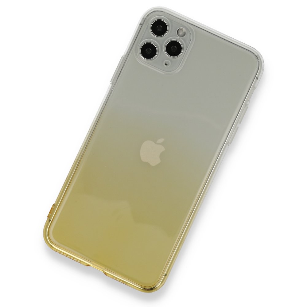  iPhone 11 Pro Max Kılıf Lüx Çift Renkli Silikon - Sarı