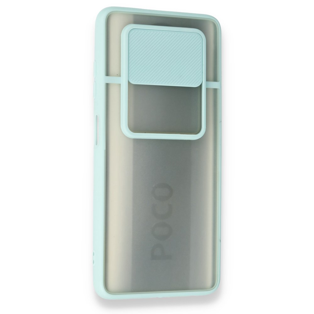  Xiaomi Pocophone X3 Kılıf Palm Buzlu Kamera Sürgülü Silikon - Turkuaz