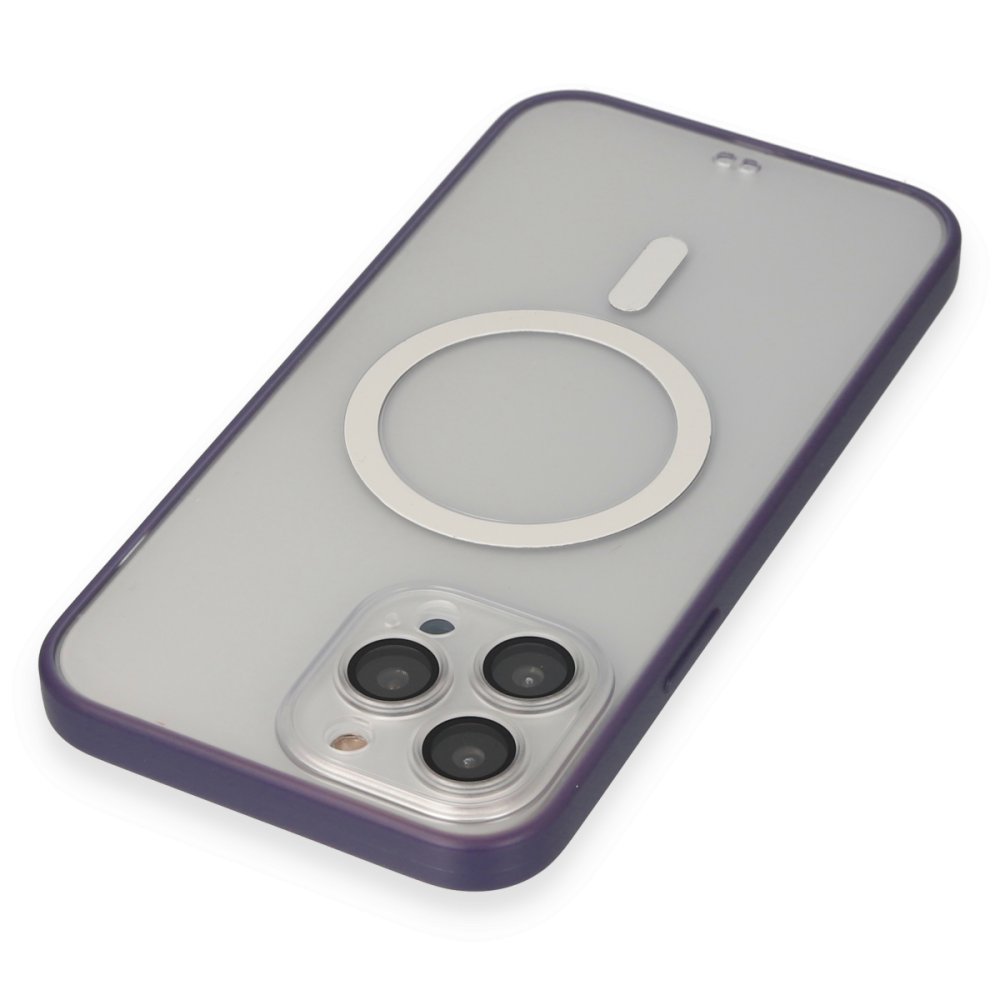  iPhone 13 Pro Kılıf Grand Magneticsafe Kapak - Mor