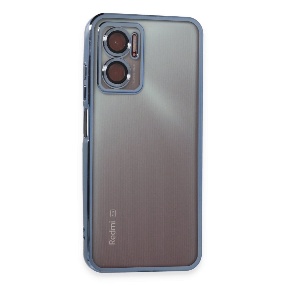 Redmi Note 11E Kılıf Razer Lensli Silikon - Açık Mavi