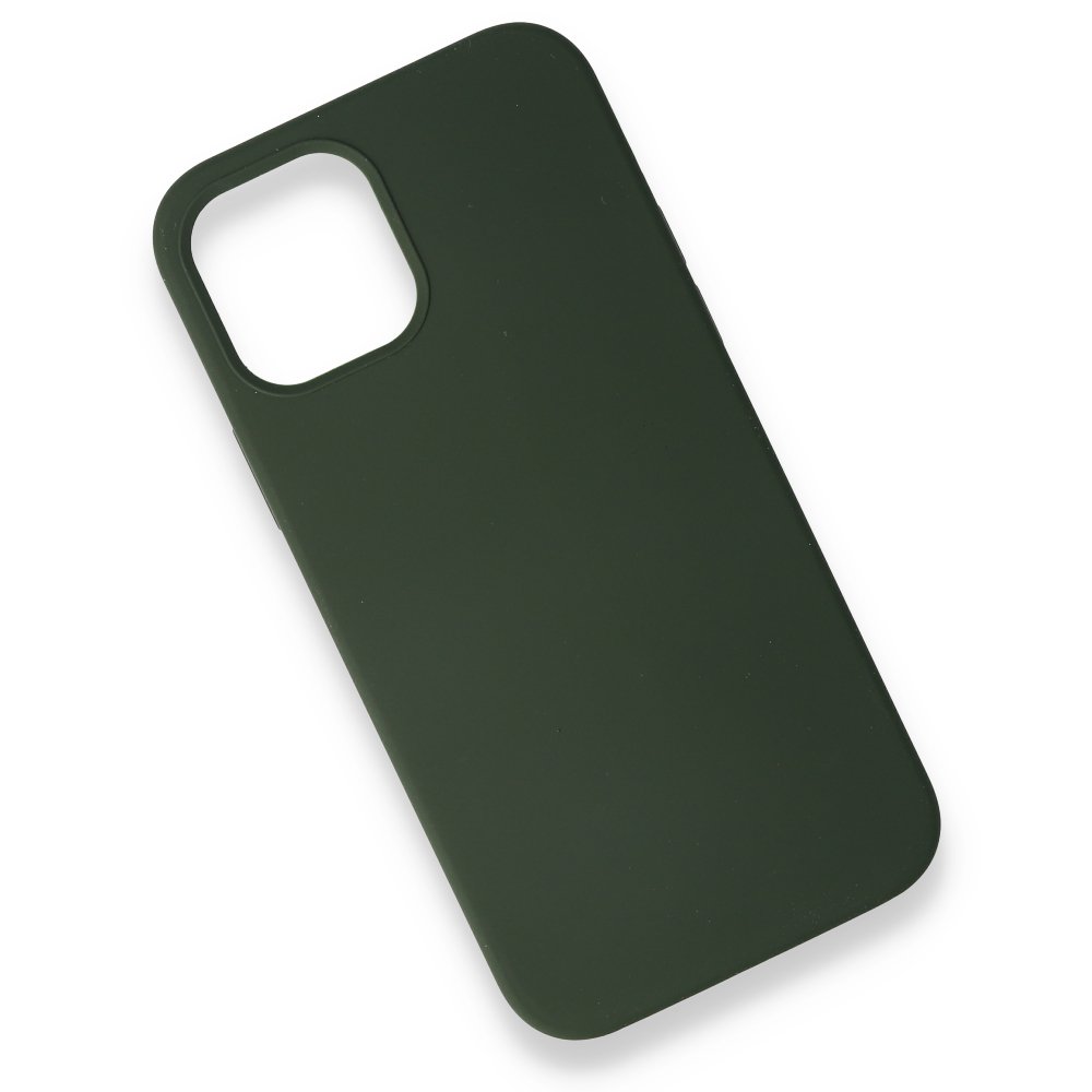  iPhone 12 Kılıf Magneticsafe Lansman Silikon Kapak - Yeşil