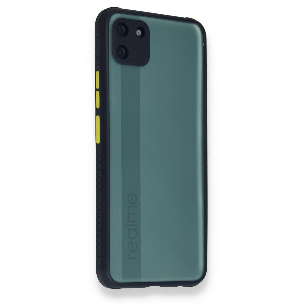 Realme C11 Kılıf Miami Şeffaf Silikon - Lacivert  Realme C11 Kılıf Miami Şeffaf Silikon - Lacivert