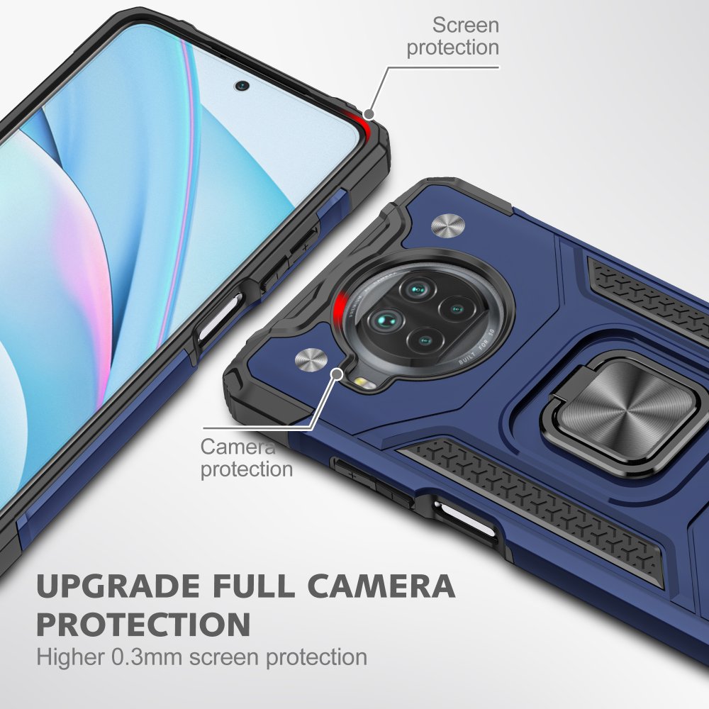 Redmi Note 9 Pro 5G Kılıf Zegna Yüzüklü Silikon Kapak - Mavi