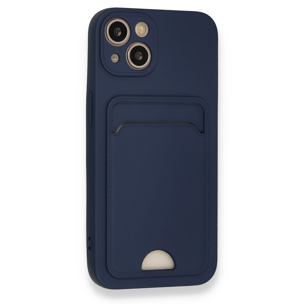  iPhone 13 Kılıf Kelvin Kartvizitli Silikon - Lacivert