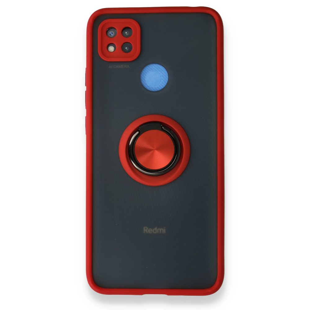 Redmi 9C Kılıf Montreal Yüzüklü Silikon Kapak - Kırmızı