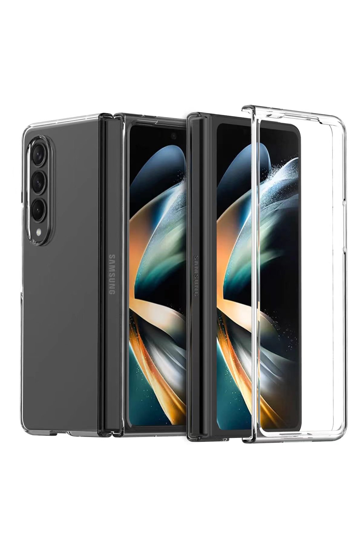  Samsung Galaxy Z Fold 3 Kılıf Fold TPU Silikon - Şeffaf