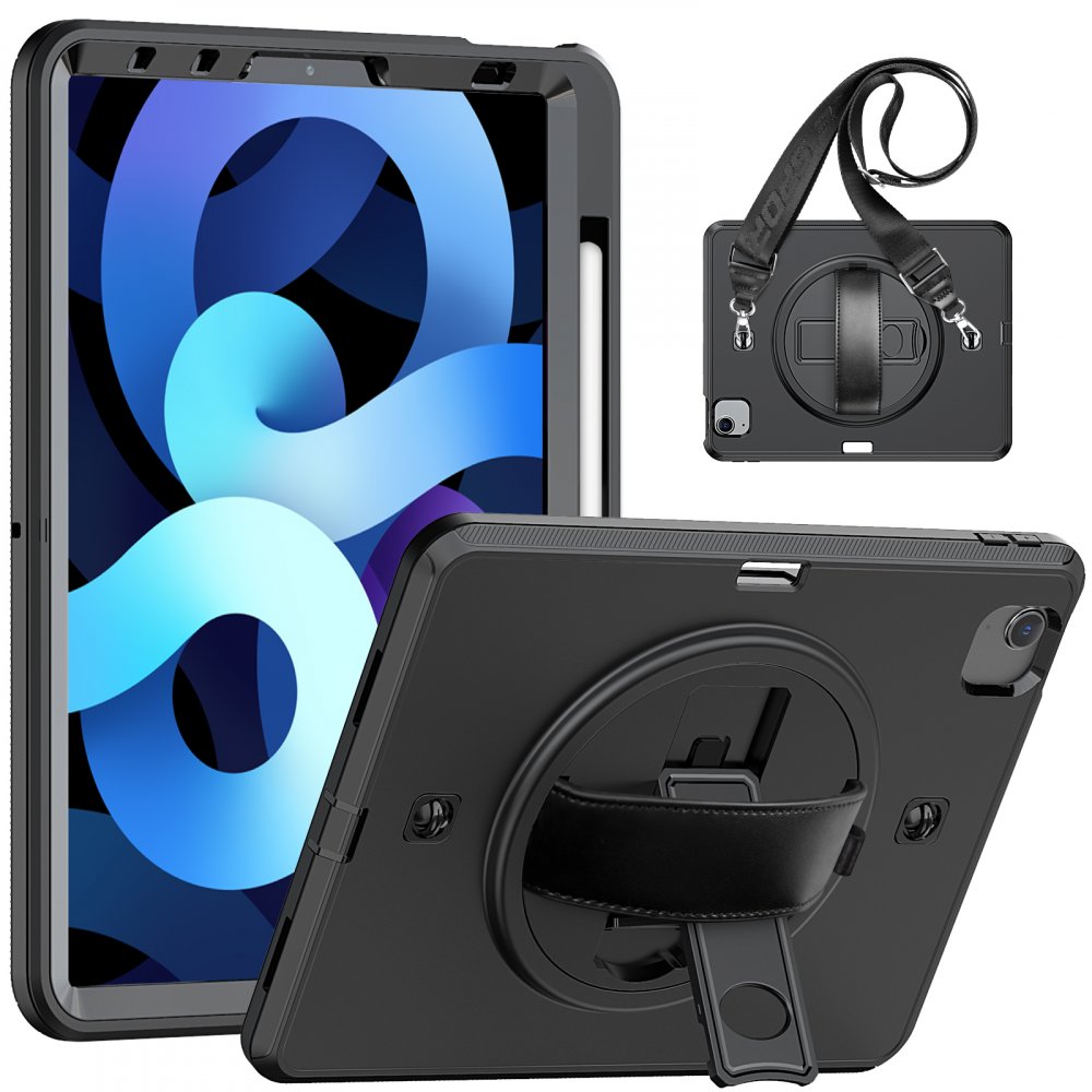  iPad Air 4 10.9 Kılıf Strap-C Otterbox Tablet Kapak - Siyah