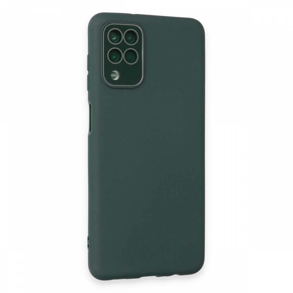  Samsung Galaxy M32 Kılıf Lansman Glass Kapak - Koyu Yeşil