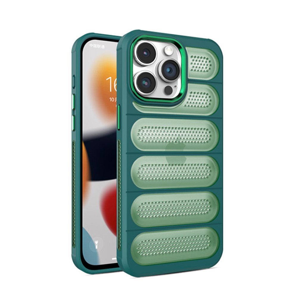  iPhone 15 Pro Max Kılıf Airmax Silikon Kapak - Koyu Yeşil