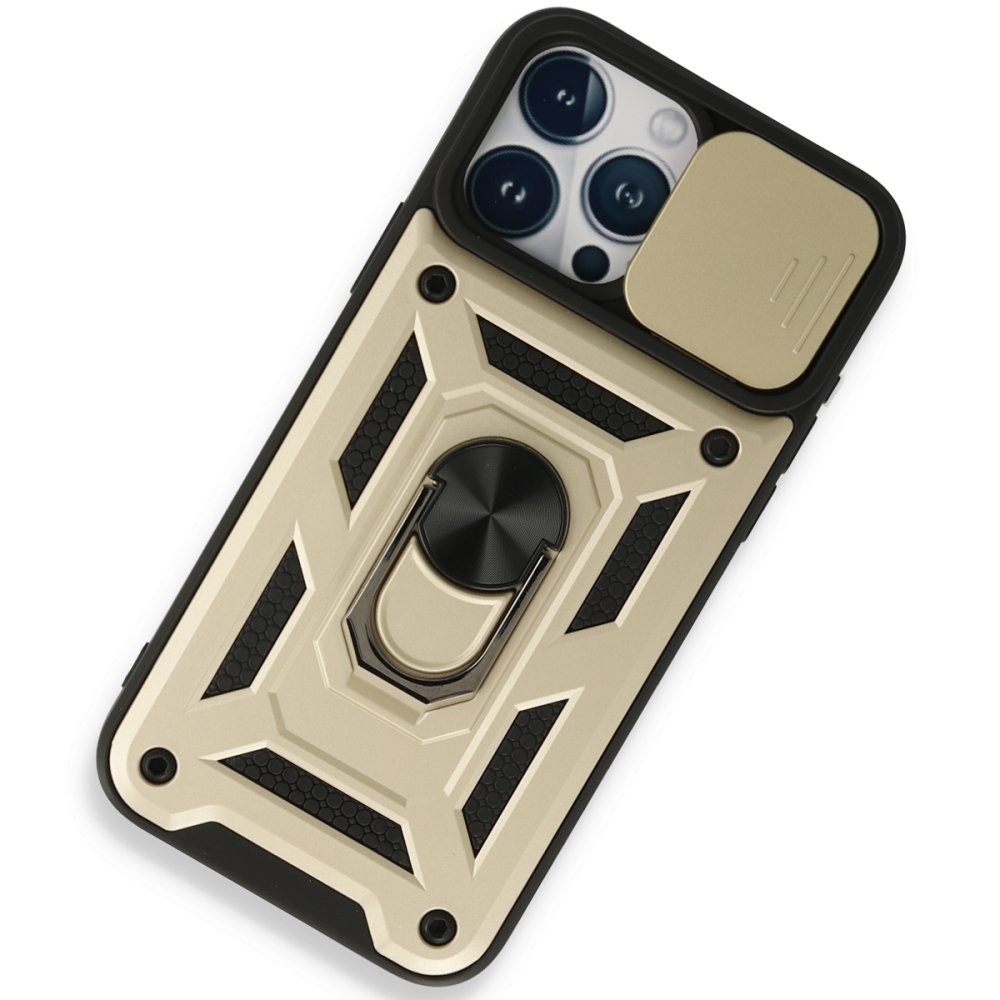 iPhone 15 Pro Max Kılıf Pars Lens Yüzüklü Silikon - Gold iPhone 15 Pro Max Kılıf Pars Lens Yüzüklü Silikon - Gold