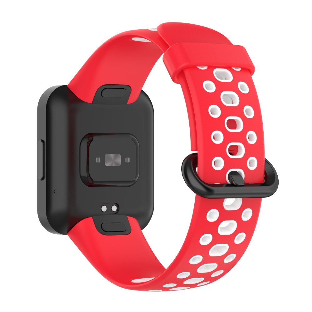 Redmi Watch 2 Lite Spor Delikli Kordon - Kırmızı-Beyaz