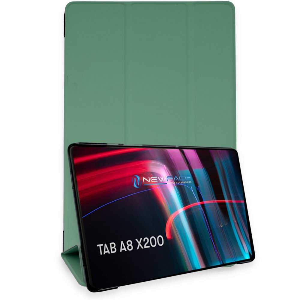  Samsung Galaxy X200 Tab A8 10.5 Kılıf Tablet Smart Kılıf - Koyu Yeşil