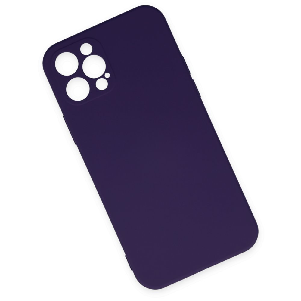 iPhone 12 Pro Kılıf Nano içi Kadife Silikon - Mor iPhone 12 Pro Kılıf Nano içi Kadife Silikon - Mor