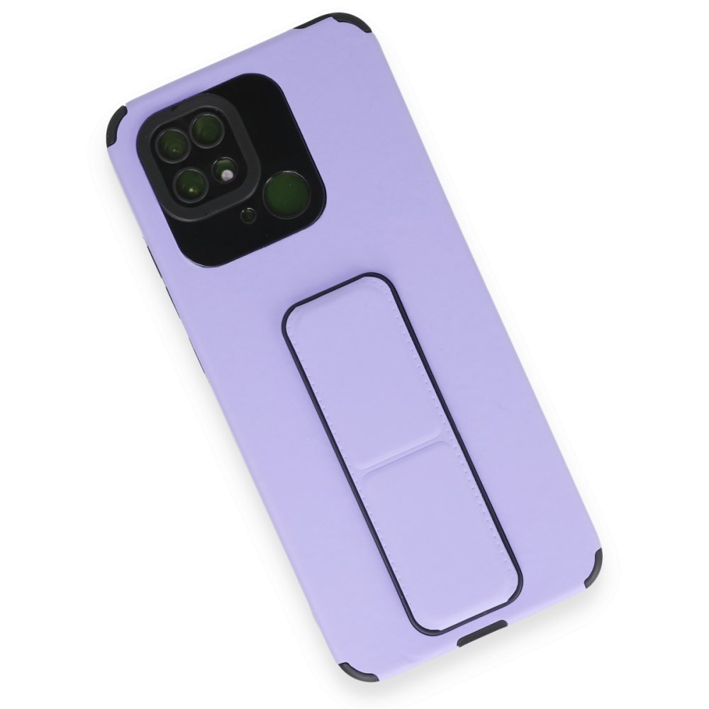 Xiaomi Poco C40 Kılıf Mega Standlı Silikon - Lila Xiaomi Poco C40 Kılıf Mega Standlı Silikon - Lila