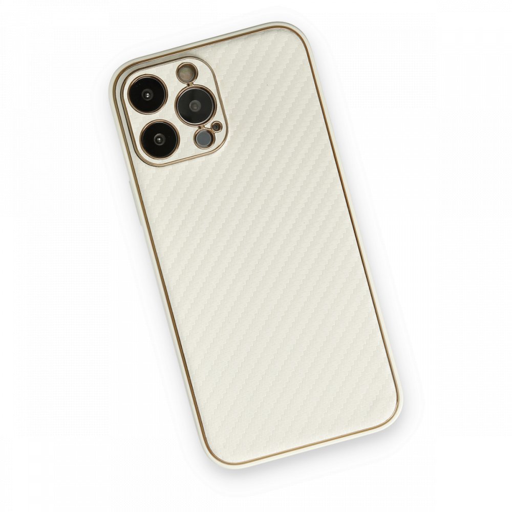 iPhone 13 Pro Max Kılıf Coco Karbon Silikon - Beyaz iPhone 13 Pro Max Kılıf Coco Karbon Silikon - Beyaz