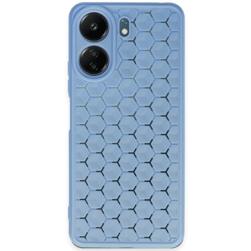  Xiaomi Poco C65 Kılıf Petek Silikon Kapak - Mavi