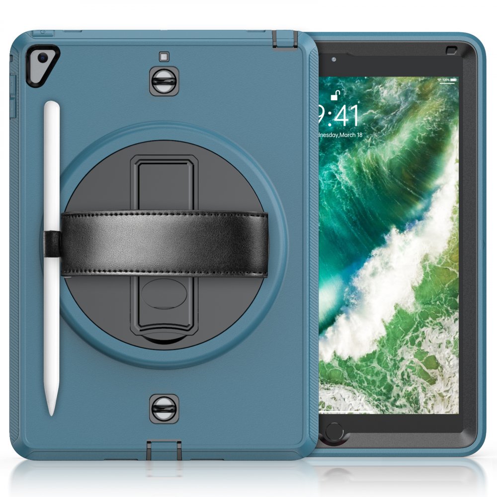  iPad 5 Air 9.7 Kılıf Strap-C Otterbox Tablet Kapak - Mavi