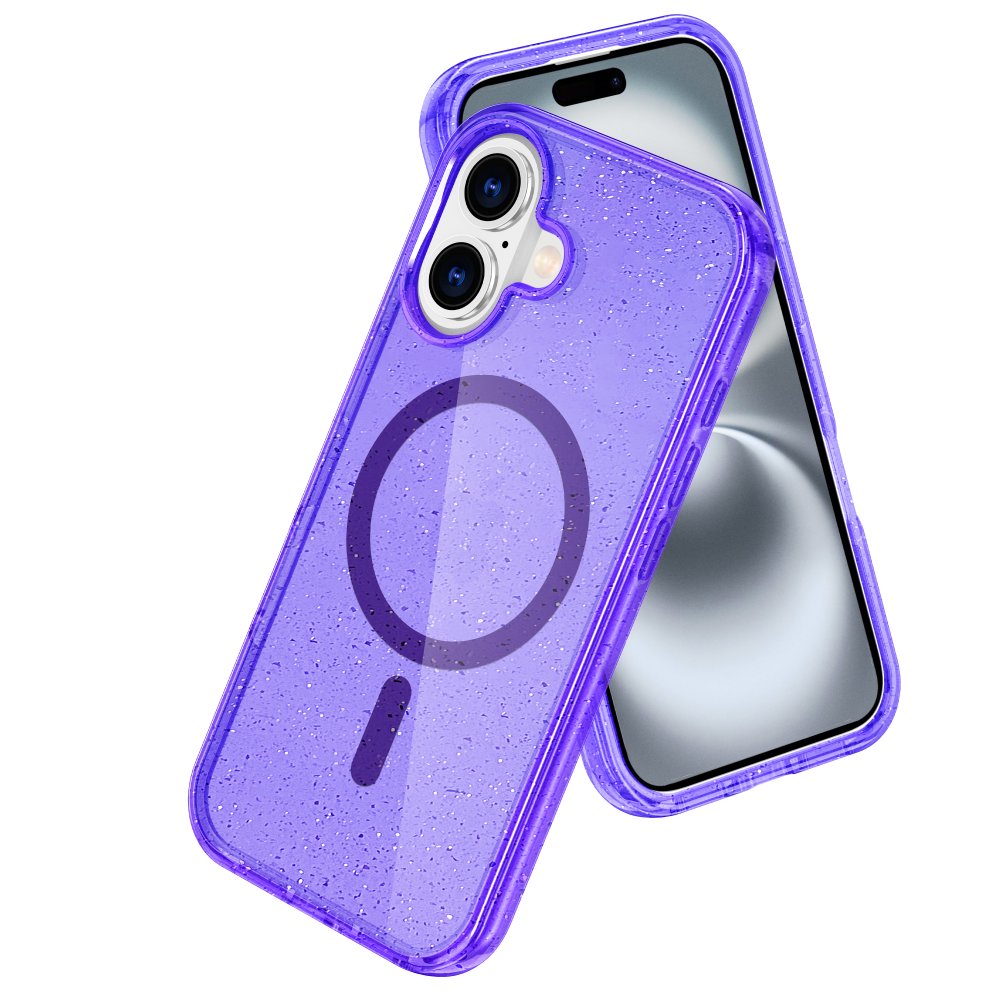 iPhone 16 Plus Kılıf Glow Magsafe Kapak - Mor  iPhone 16 Plus Kılıf Glow Magsafe Kapak - Mor