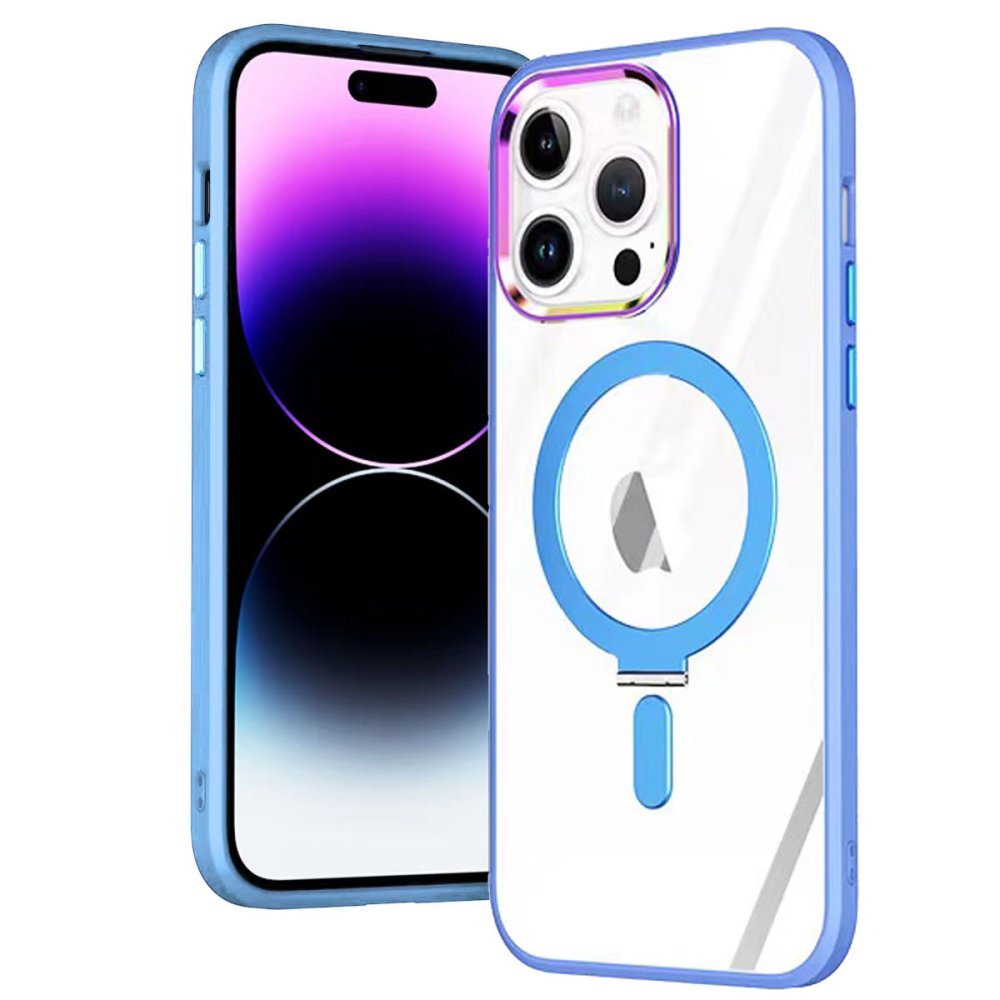  iPhone 13 Pro Kılıf Mudo Magneticsafe Standlı Kapak - Sierra Blue